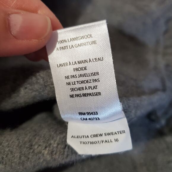 Toad & Co Aleutia 100% Wool Crew Sweater Womens Size M Gray Black Nordic - Picture 11 of 12